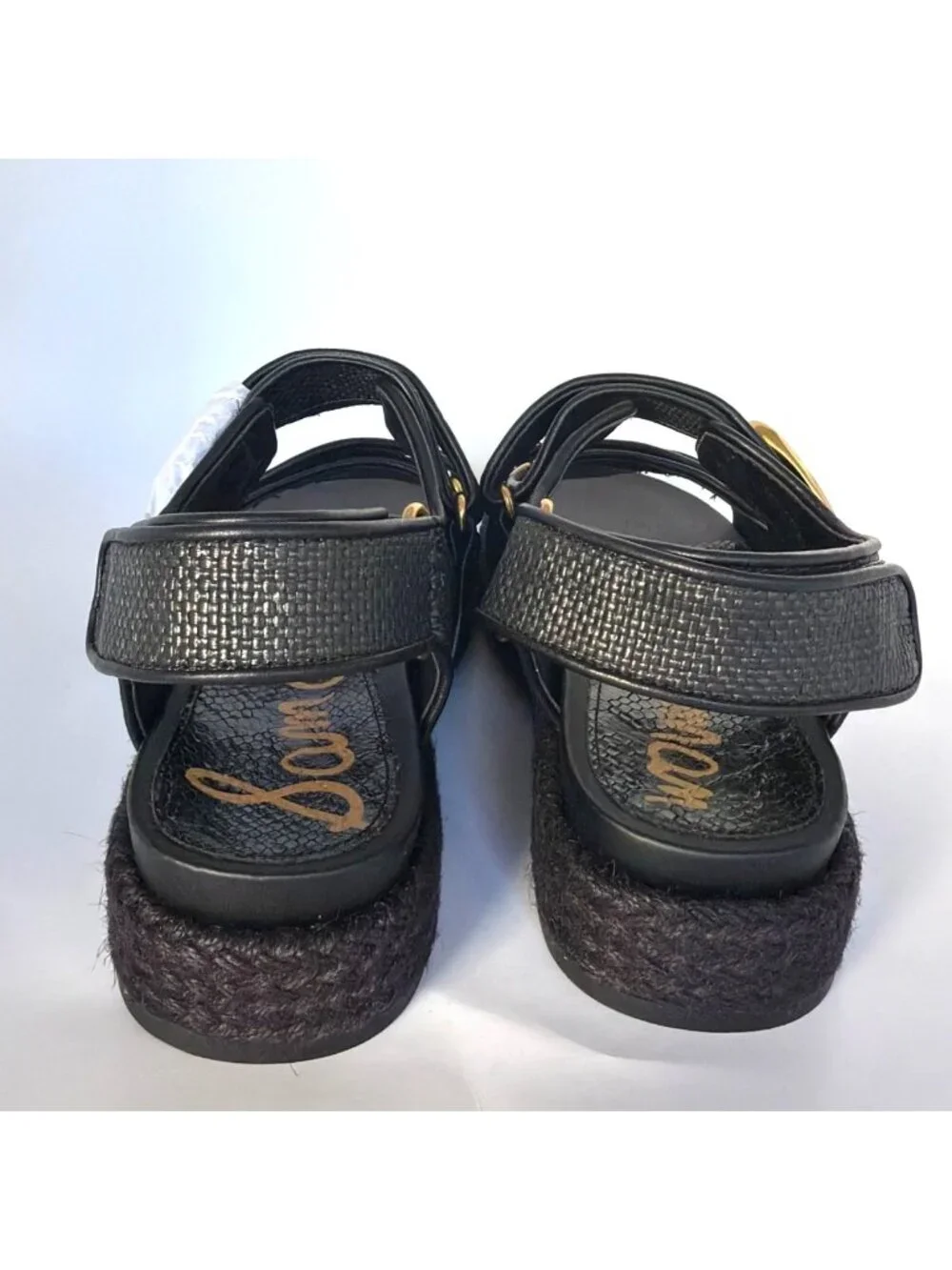 Sam Edelman Arlo Black Weave Sandals Slingback Women Sandals Size 9